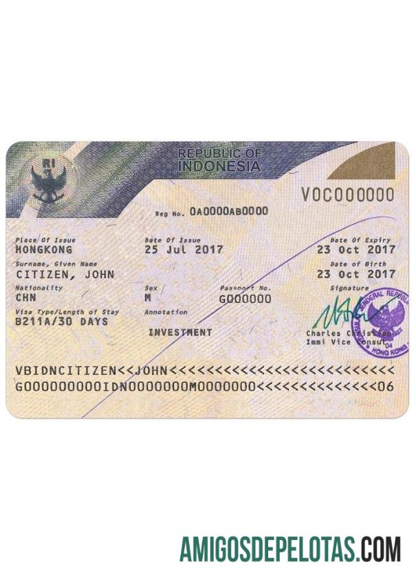 Visto INDONÉSIA Versão 2 baixar para verificação